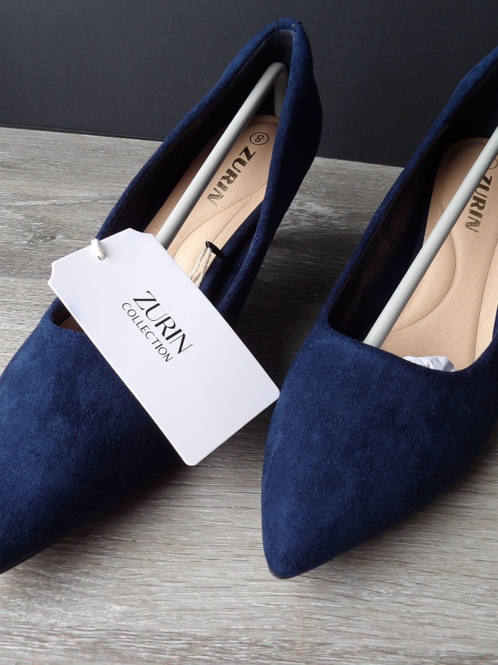 Suede pointed toe slip on pumps